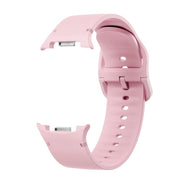 For Samsung Galaxy Watch8 44mm Speed Bezel and Solid Color Stitched Silicone Watch Band(Light Pink Silver)