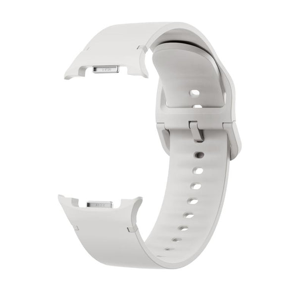 For Samsung Galaxy Watch8 44mm Rhombic Texture Bezel and Solid Color Stitched Silicone Watch Band(Lime White Silver)