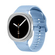 For Samsung Galaxy Watch8 44mm Rhombic Texture Bezel and Solid Color Stitched Silicone Watch Band(Light Blue Silver) - free shipping - PMC TechLife - Order now!