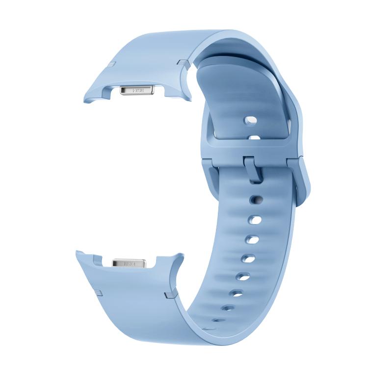 For Samsung Galaxy Watch8 44mm Rhombic Texture Bezel and Solid Color Stitched Silicone Watch Band(Light Blue Silver)