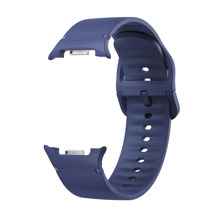 For Samsung Galaxy Watch8 40mm Rhombic Texture Bezel and Solid Color Stitched Silicone Watch Band(Midnight Blue Black)