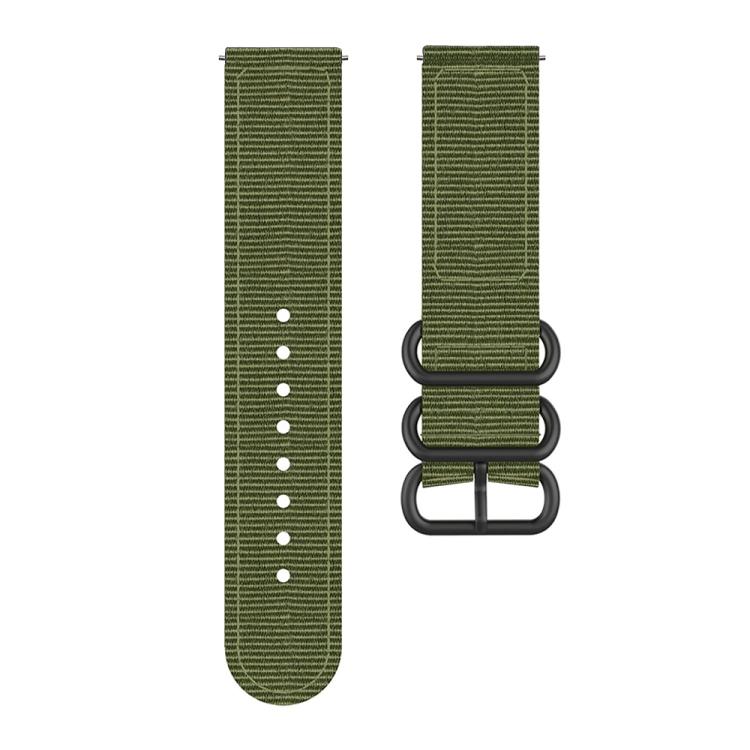 For Garmin Venu X1 Ring Buckle Nylon Canvas Watch Band(Army Green)