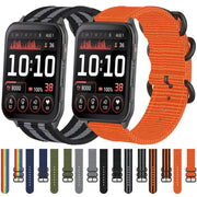 For Garmin Venu X1 Ring Buckle Nylon Canvas Watch Band(Black)