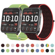 For Garmin Venu X1 Two Section Metal Ring Nylon Hook and Loop Fastener Watch Band(Red)