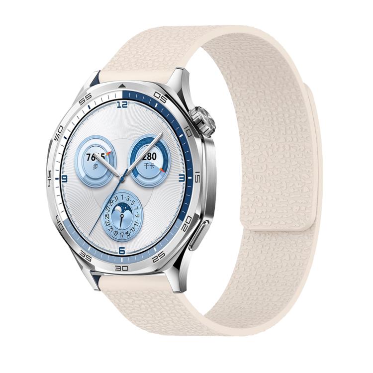 18mm Lychee Texture Soft Magnetic Silicone Watch Band(Starlight)