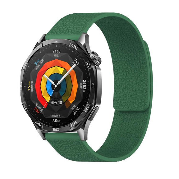 18mm Lychee Texture Soft Magnetic Silicone Watch Band(Green)