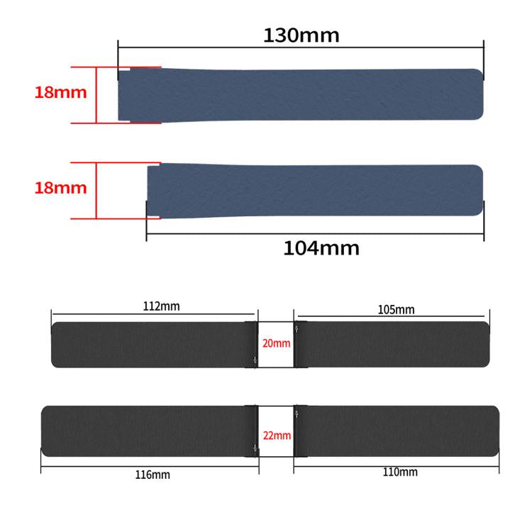 22mm Lychee Texture Soft Magnetic Silicone Watch Band(Gray Orange)