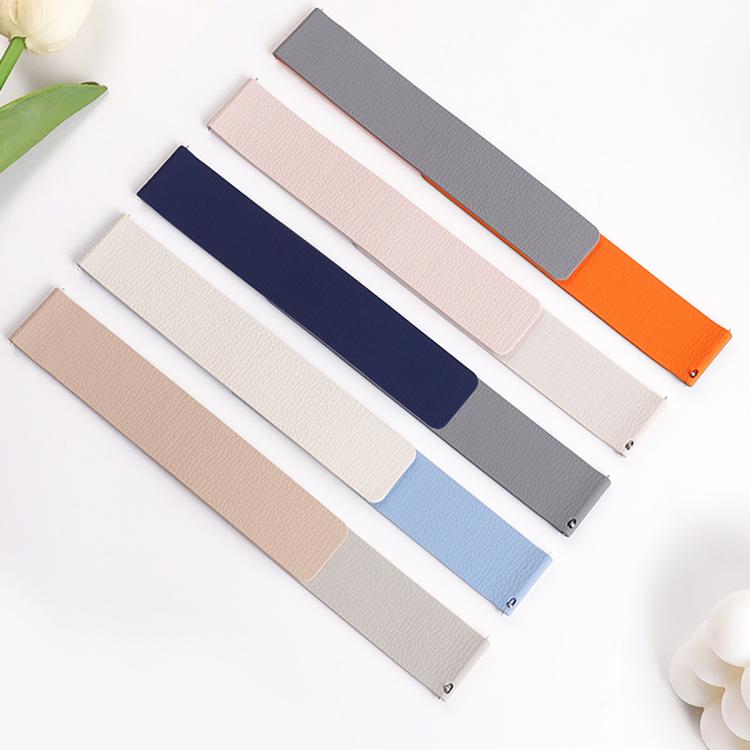 22mm Lychee Texture Soft Magnetic Silicone Watch Band(Purple)
