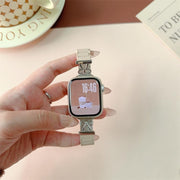 For Apple Watch 42mm / 41mm / 40mm / 38mm Bow Small Waist Magnetic Silicone Watch Band(Starlight)
