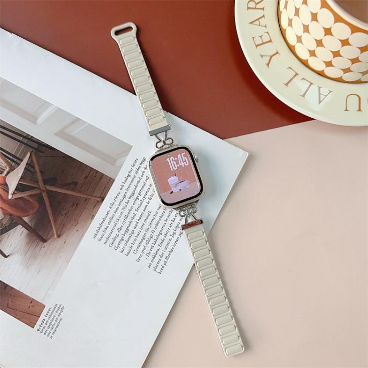 For Apple Watch 42mm / 41mm / 40mm / 38mm Bow Small Waist Magnetic Silicone Watch Band(Black)
