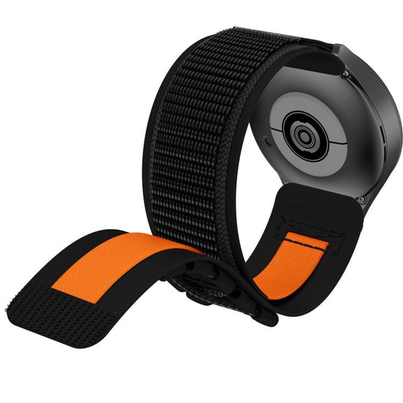 20mm Universal Braided Cord Nylon Hook and Loop Fastener Watch Band(Black)