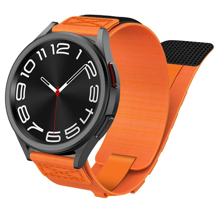 20mm Universal Braided Cord Nylon Hook and Loop Fastener Watch Band(Orange)