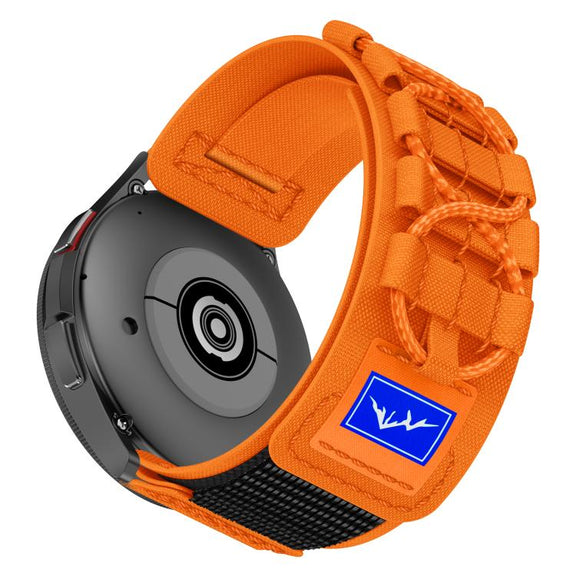 20mm Universal Braided Cord Nylon Hook and Loop Fastener Watch Band(Orange)