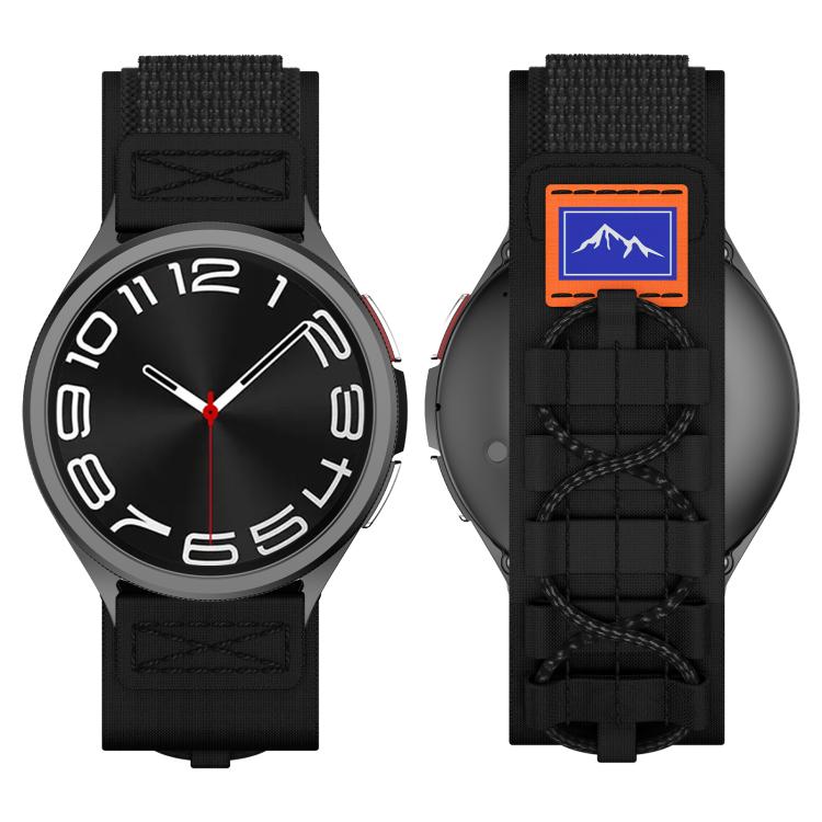 22mm Universal Braided Cord Nylon Hook and Loop Fastener Watch Band(Black)