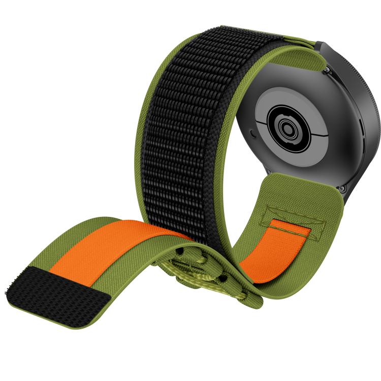 22mm Universal Braided Cord Nylon Hook and Loop Fastener Watch Band(Green)