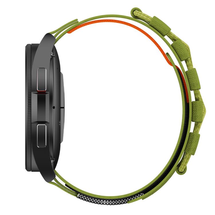 22mm Universal Braided Cord Nylon Hook and Loop Fastener Watch Band(Green)