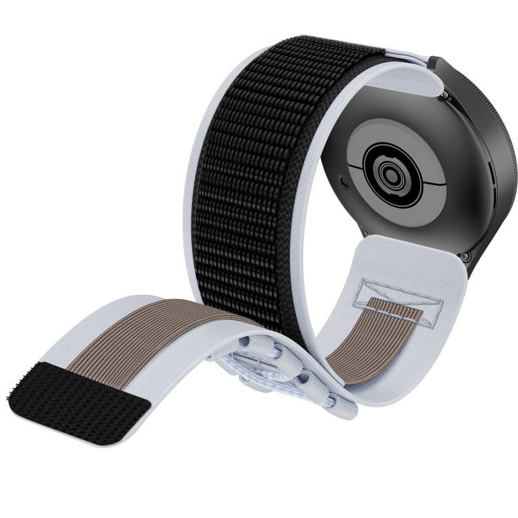 22mm Universal Braided Cord Nylon Hook and Loop Fastener Watch Band(Gray)