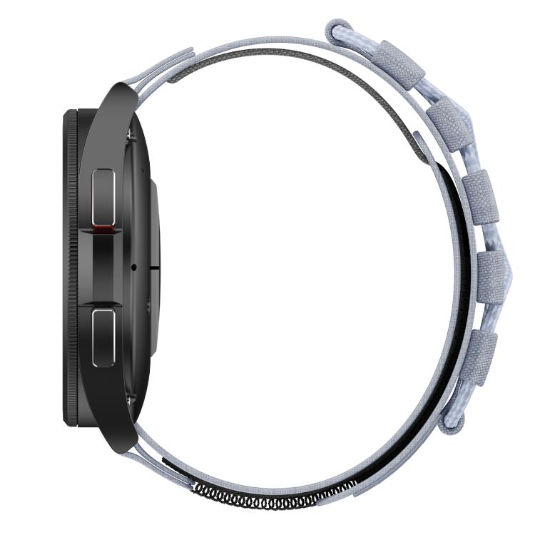 22mm Universal Braided Cord Nylon Hook and Loop Fastener Watch Band(Gray)