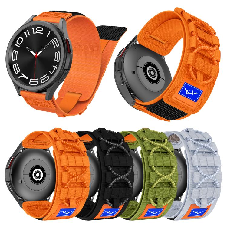 20mm Universal Braided Cord Nylon Hook and Loop Fastener Watch Band(Orange)