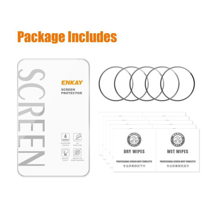For OnePlus Watch 3 46mm 5pcs ENKAY 3D Full Coverage Soft PC Edge PMMA HD Screen Protector Film