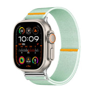 For Apple Watch 46mm / 49mm / 45mm / 44mm Adjustable Single Loop Elastic Nylon Watch Band(Mint Green)
