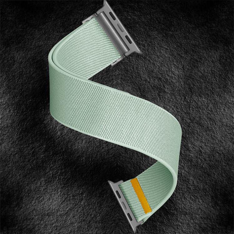 For Apple Watch 46mm / 49mm / 45mm / 44mm Adjustable Single Loop Elastic Nylon Watch Band(Mint Green)