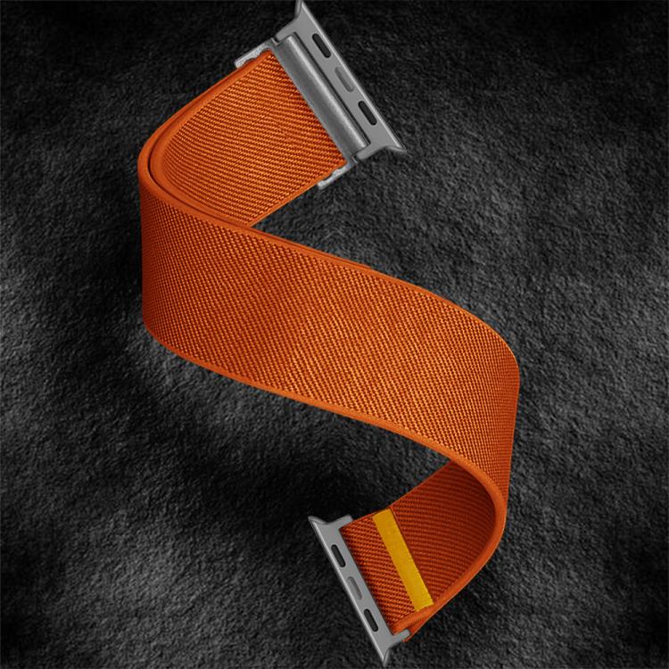 For Apple Watch 46mm / 49mm / 45mm / 44mm Adjustable Single Loop Elastic Nylon Watch Band(Orange)