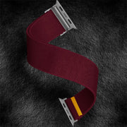 For Apple Watch 46mm / 49mm / 45mm / 44mm Adjustable Single Loop Elastic Nylon Watch Band(Burgundy)