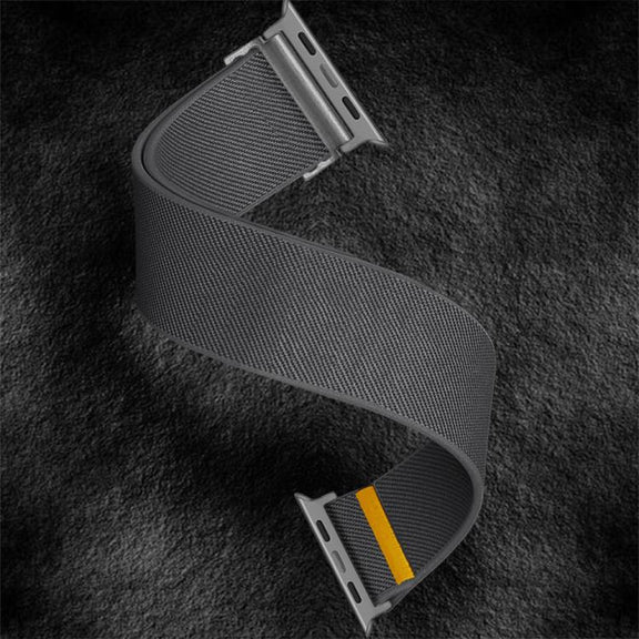 For Apple Watch 46mm / 49mm / 45mm / 44mm Adjustable Single Loop Elastic Nylon Watch Band(Gray)