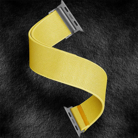For Apple Watch 42mm / 41mm / 40mm / 38mm Adjustable Single Loop Elastic Nylon Watch Band(Yellow)