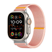 For Apple Watch 42mm / 41mm / 40mm / 38mm Adjustable Single Loop Elastic Nylon Watch Band(Pink)