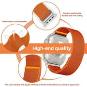 For Apple Watch 42mm / 41mm / 40mm / 38mm Adjustable Single Loop Elastic Nylon Watch Band(Orange)
