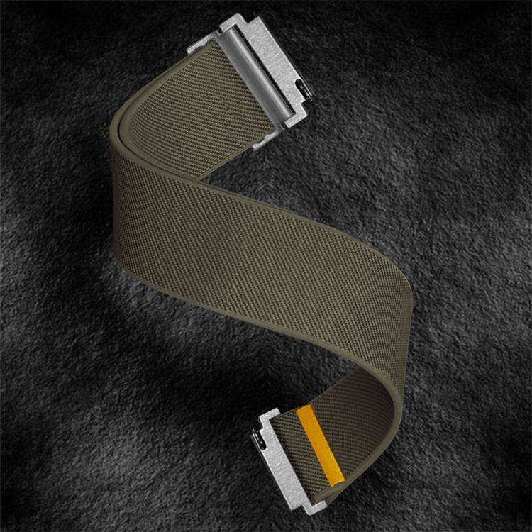18mm Adjustable Single Loop Elastic Nylon Watch Band(Army Green)