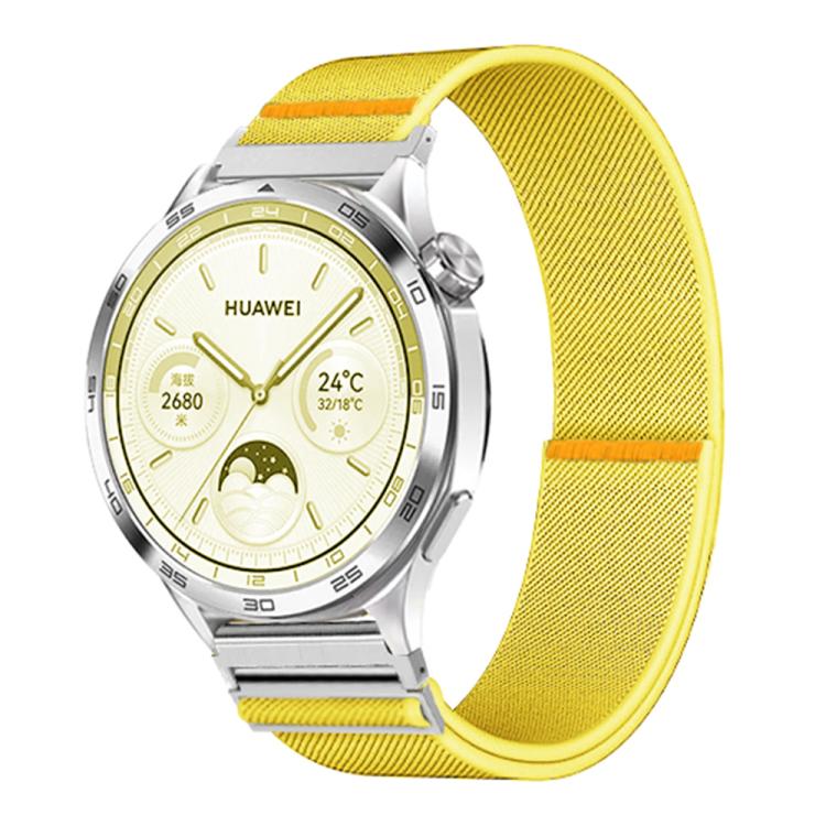 20mm Adjustable Single Loop Elastic Nylon Watch Band(Yellow)