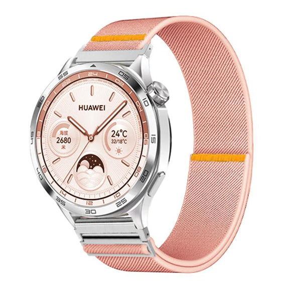 20mm Adjustable Single Loop Elastic Nylon Watch Band(Pink)