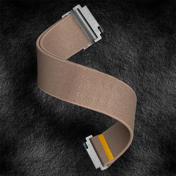 20mm Adjustable Single Loop Elastic Nylon Watch Band(Milk Tea)