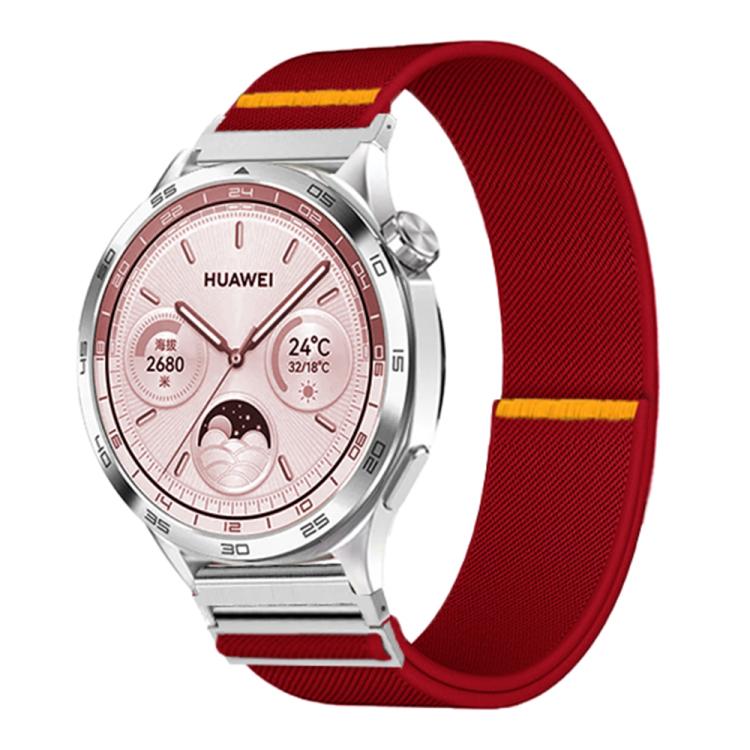 20mm Adjustable Single Loop Elastic Nylon Watch Band(Red)
