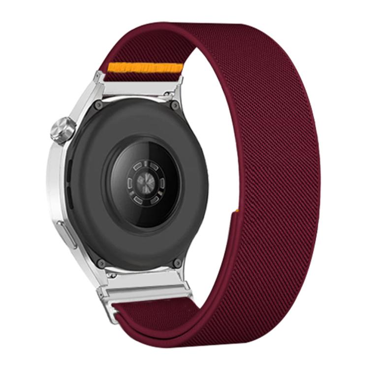 20mm Adjustable Single Loop Elastic Nylon Watch Band(Wine Red)