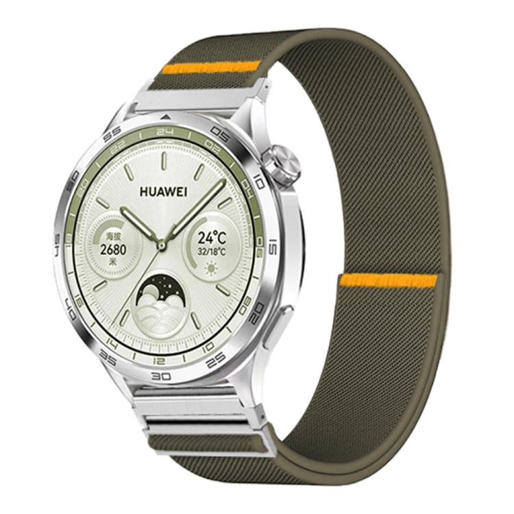 20mm Adjustable Single Loop Elastic Nylon Watch Band(Army Green)