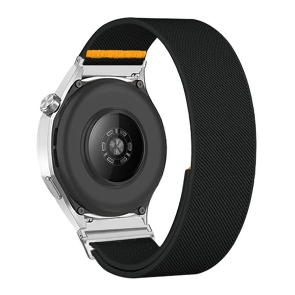 20mm Adjustable Single Loop Elastic Nylon Watch Band(Black)
