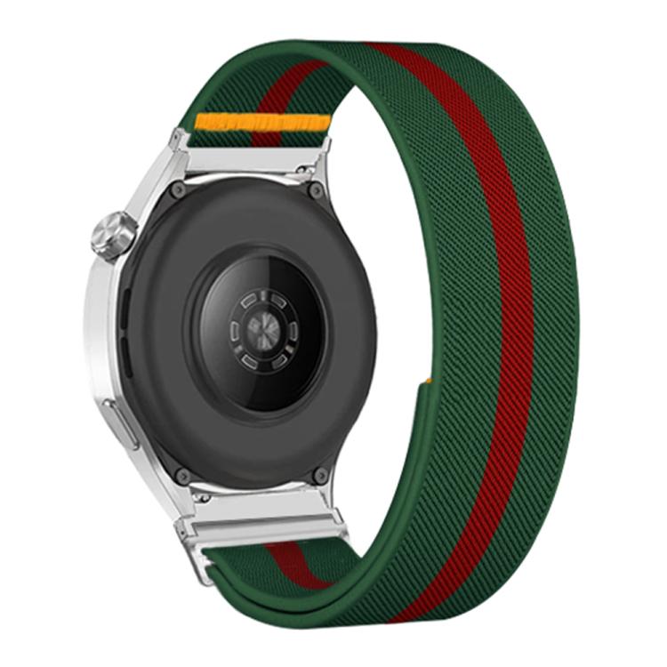 20mm Adjustable Single Loop Elastic Nylon Watch Band(Green Red)