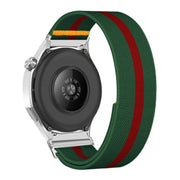 20mm Adjustable Single Loop Elastic Nylon Watch Band(Green Red)