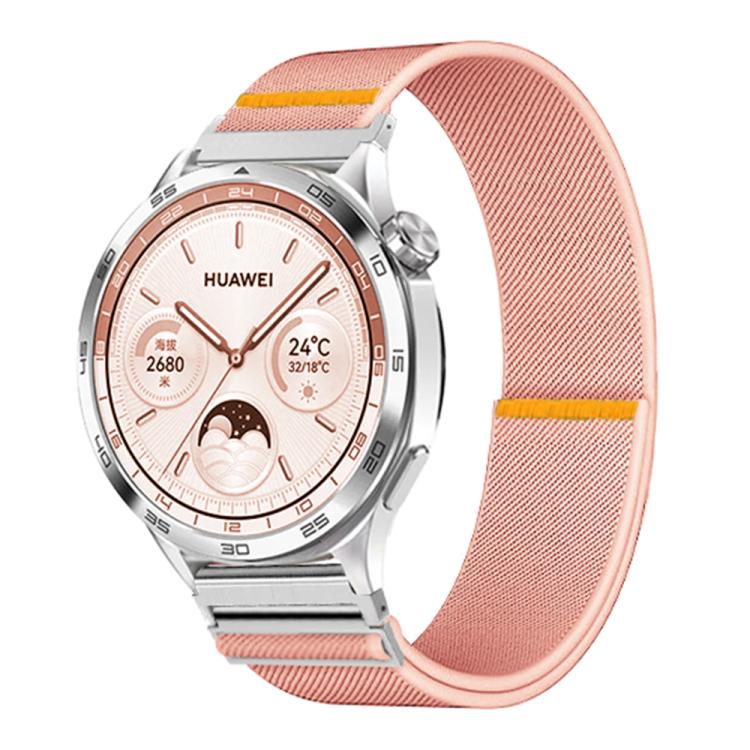22mm Adjustable Single Loop Elastic Nylon Watch Band(Pink)