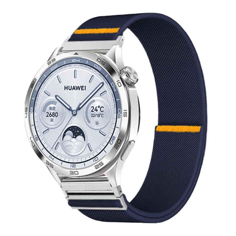 22mm Adjustable Single Loop Elastic Nylon Watch Band(Dark Blue)