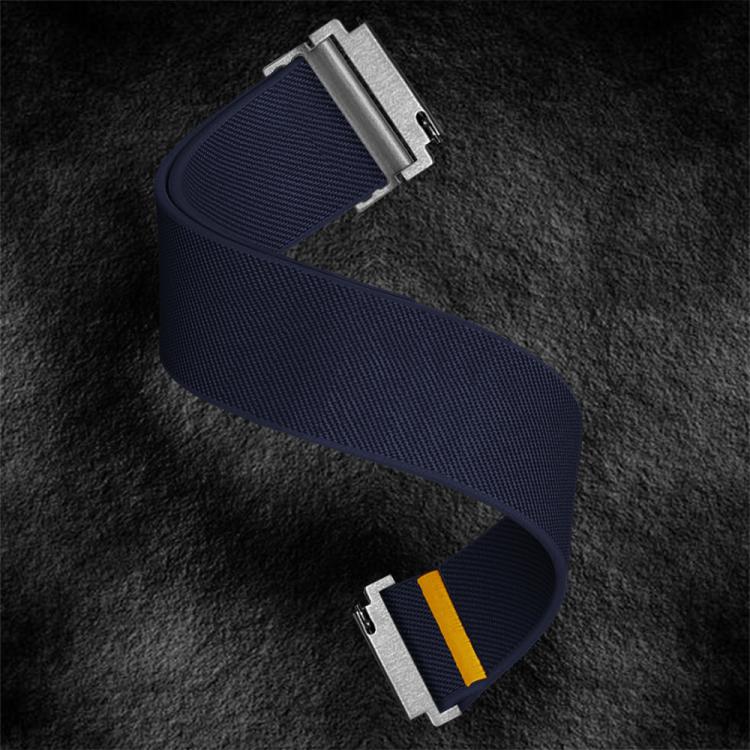 22mm Adjustable Single Loop Elastic Nylon Watch Band(Dark Blue)