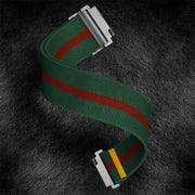 22mm Adjustable Single Loop Elastic Nylon Watch Band(Green Red)
