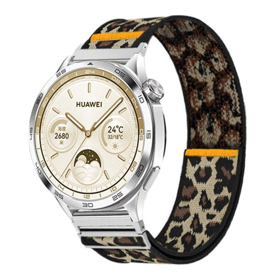 22mm Adjustable Single Loop Elastic Nylon Watch Band(Leopard Print)