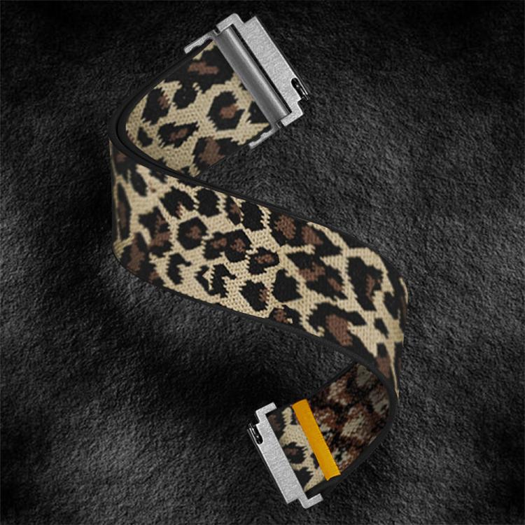 22mm Adjustable Single Loop Elastic Nylon Watch Band(Leopard Print)