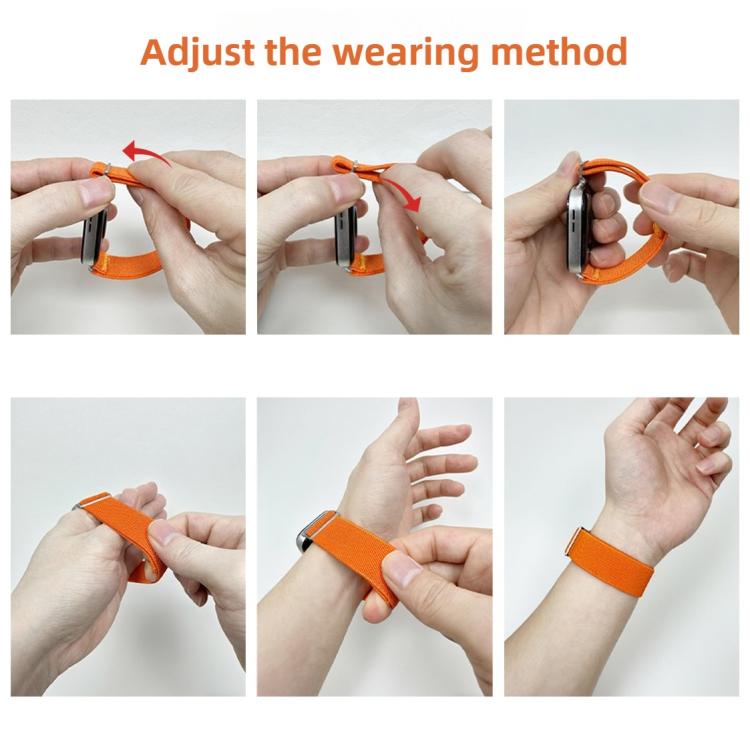 20mm Adjustable Single Loop Elastic Nylon Watch Band(Yellow)