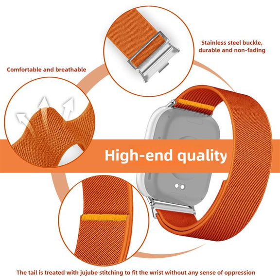 For Xiaomi Smart Band 9 Pro / Redmi Watch 5 Adjustable Single Loop Elastic Nylon Watch Band(Orange)